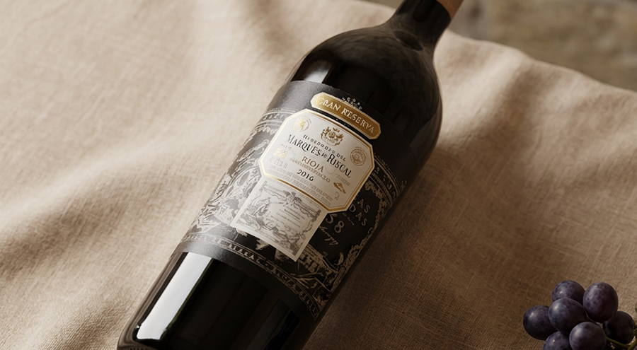 Premium red wine bottle showcasing discounted pricing and value